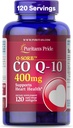 La fierté de Puritan Coenzyme CoQ10 400mg, Supplément alimentaire pour la santé cardiaque, la pression artérielle, la santé buccodentaire et le soutien au vieillissement en santé, 120 jours d'approvisionnement, Softgels à libération rapide