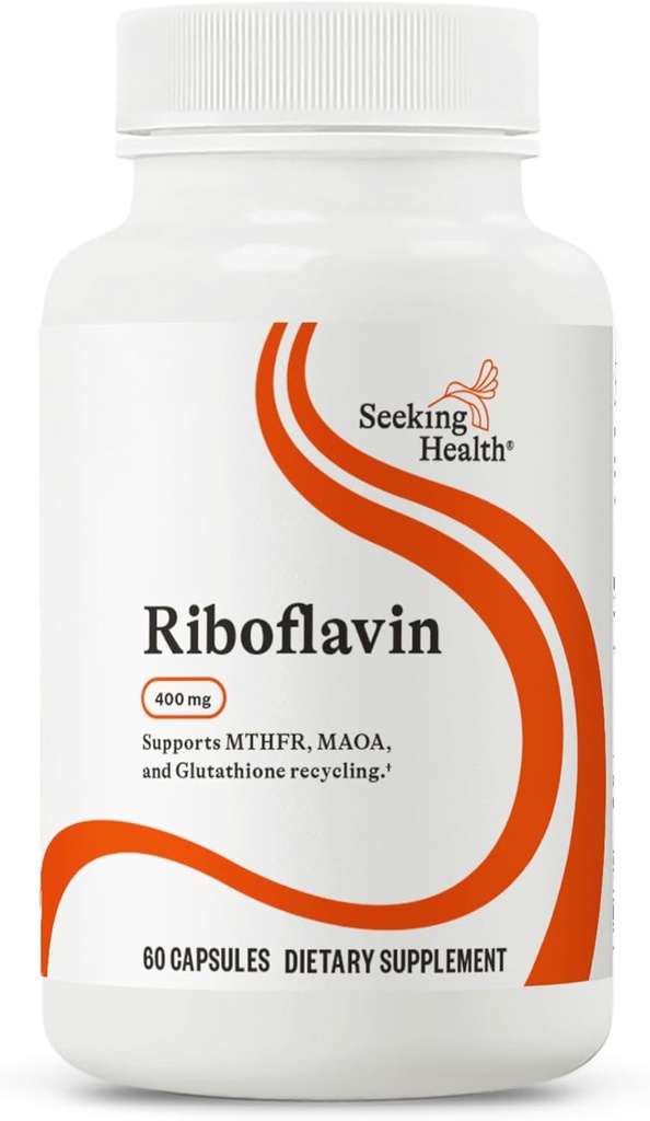 Recherche santé Riboflavine - Supplément de vitamine B2 pour le soutien de la méthylation - Soutien au métabolisme de l'homocystéine avec des ingrédients antioxydants - 400 mg, 60 Capsules