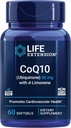 Life Extension Super-Absorbable CoQ10 (Ubiquinone) avec d-Limonène, Supplément santé cardiaque, soulage la fatigue générale, anti-stress oxydant, 50 mg, non-OGM, sans gluten, 60 softgels