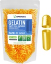 XPRS Nutra Taille 3 Capsules vides - 1000 Compte Capsules de gélatine vides - Pills Bricolage Capsule Remplissage - Bouchons de Gel de Pilule de Bovin Pure pour Suppléments Do-It-Youlf (Or)