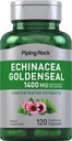 Piping Rock Echinacea Goldenseal Capsules | 1400mg | 120 Vegetarian Capsules | Non-GMO, Gluten Free Supplement