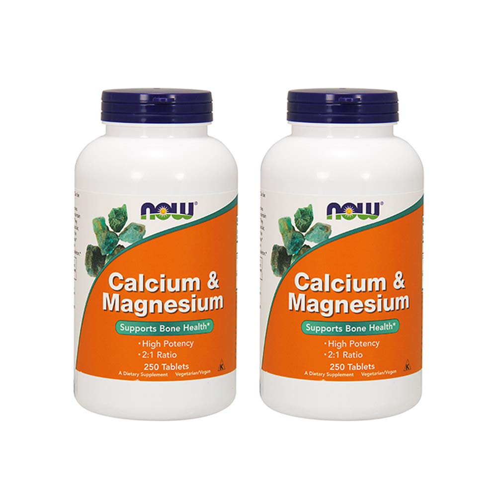 Maintenant Aliments Calcium et magnésium, 250 comprimés (paquet de 2)