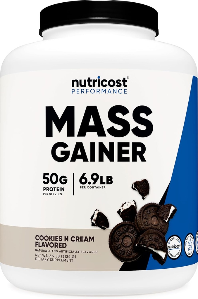 Nutricost Mass Gainer Cookies N Saveur à la crème, 6,9 LBS, 50 grammes de protéines par portion - Non-OGM