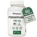 PRISTINE Pterostilbene 100mg Anti Vieillissement Supplément Capsules - 60 jours d'approvisionnement - Santé pulmonaire et clarté mentale Antioxydant - Biodisponibilité élevée Vegan Non OGM