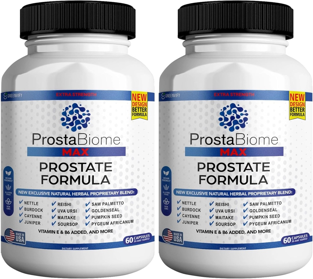 ProstaBiome Max Prostate Formule de soutien, mélange naturel à base de plantes avec Saw Palmetto, 60 capsules, 30 jours d'approvisionnement (2)