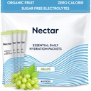 Nectar Hydration Packets - Electrolytes Powder Packets - Sugar Free & 0 Calorie - Organic Fruit Liquid Daily IV Hydrate Sticks for Dehydration Relief & Rapid Rehydration (Grape 18 Pack)