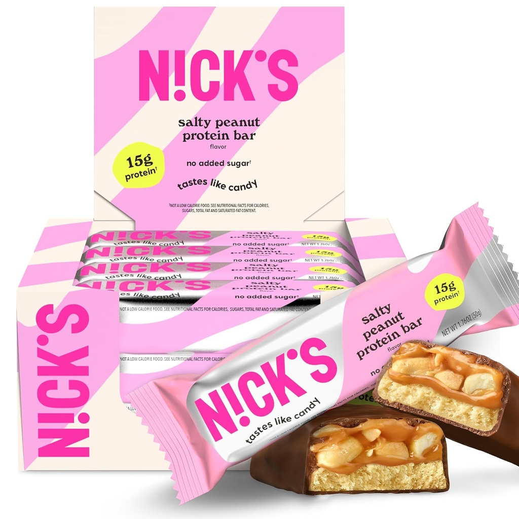NICKS Barres protéinées Oiseaux Chocolat 15g Protéine 200 calories Faible Carb Kéto Friendly Snacks Pas de sucre ajouté (Multipack 12 barres x 50g)