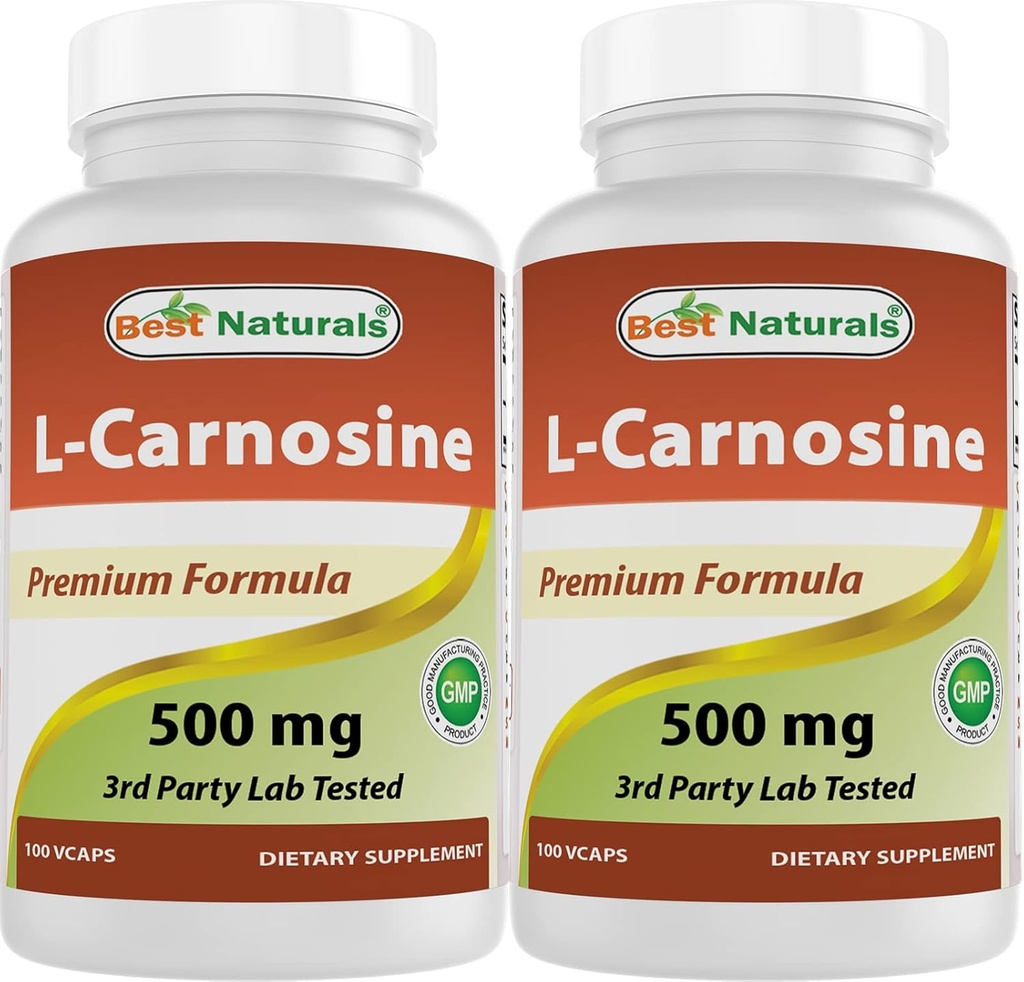 Meilleures naturelles L-Carnosine 500 mg 100 Vcaps (100 Nombre (paquet de 2))