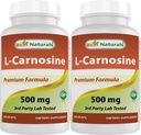 Best Naturals L-Carnosine 500 mg 100 Vcaps (100 Count (Pack of 2))