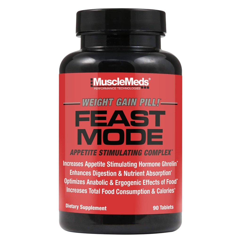MuscleMeds Mode Fête Appétit Stimulant gain de poids pilules Enzymes digestifs sûrs et efficaces 90 capsules, non aromatisées, 90 comtes