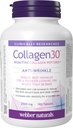 Webber Naturals Collagen30 Anti-rides, 2 500mg de peptides de collagène bioactifs par portion, 180 comprimés, aide à réduire les rides profondes, les lignes fines et stimule les cellules cutanées, non OGM, laitiers et sans gluten