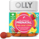 Gummy de multivitamines prénatales, soutient la croissance saine et le développement du cerveau, acide folique, vitamine D, oméga 3 DHA, supplément à croquer, agrumes Berry Flavor, 30 jours d'approvisionnement - 60 Nombre