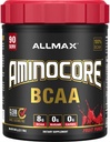 ALLMAX Nutrition AMINOCORE BCAA, Fruit Punch - 945 g Poudre - 8.18 Grams d'acides amin à chaîne ramifiée par portion - avec des vitamines B - Pas de remplissage ou non BCAA Aminos - Sans sucre - 90 portions