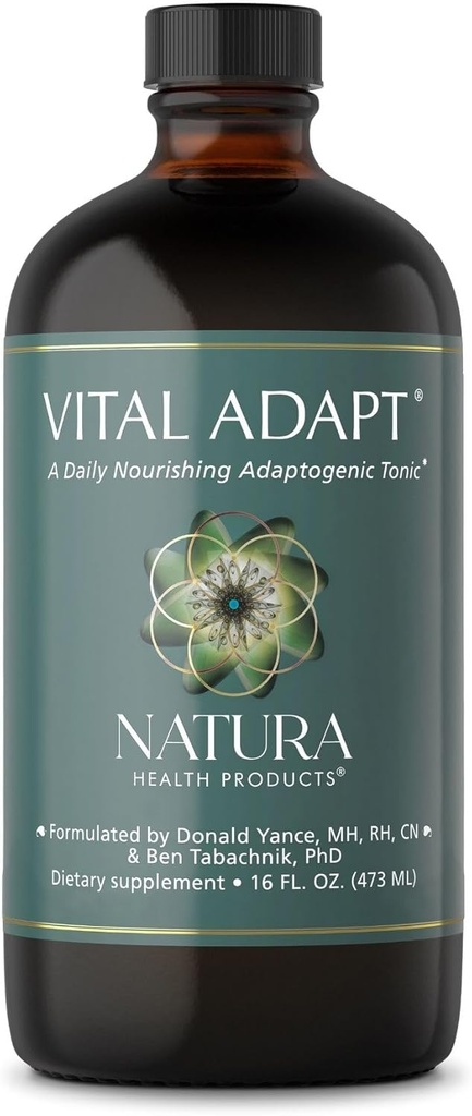 Supplément vital pour l'adaptation des produits de santé Natura - Tonique adaptatif quotidien pour le soutien de la fonction endocrine - avec Rhodiola, Ashwagandha, Cordyceps, Reishi (16 oz fluid)