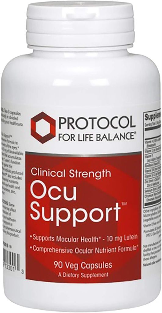 Protocol for Life Balance - Ocu SupportTM (Forces cliniques) - Formule complète avec lutéine pour soutenir la santé maculaire et la fonction oculaire globale - 90 capsules