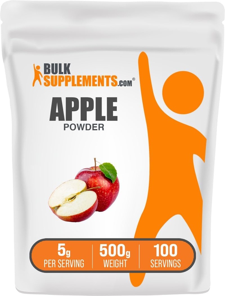 BulkSupplements.com Apple Powder - Apple Fruit Powder, Fiber Supplement for Digestive Support - Natural & Gluten Free, 5g per Serving, 500g (1.1 lbs) (Pack of 1)