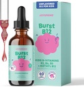 JoySpring Burst B12 gouttes - Complexe vitamine B pour les enfants (2 fl oz) B2, B6, B5 + méthylcobalamine B12 Supplément pour les enfants pour soutenir la croissance et le développement en santé, Vegan B12, 2-16 ans et plus