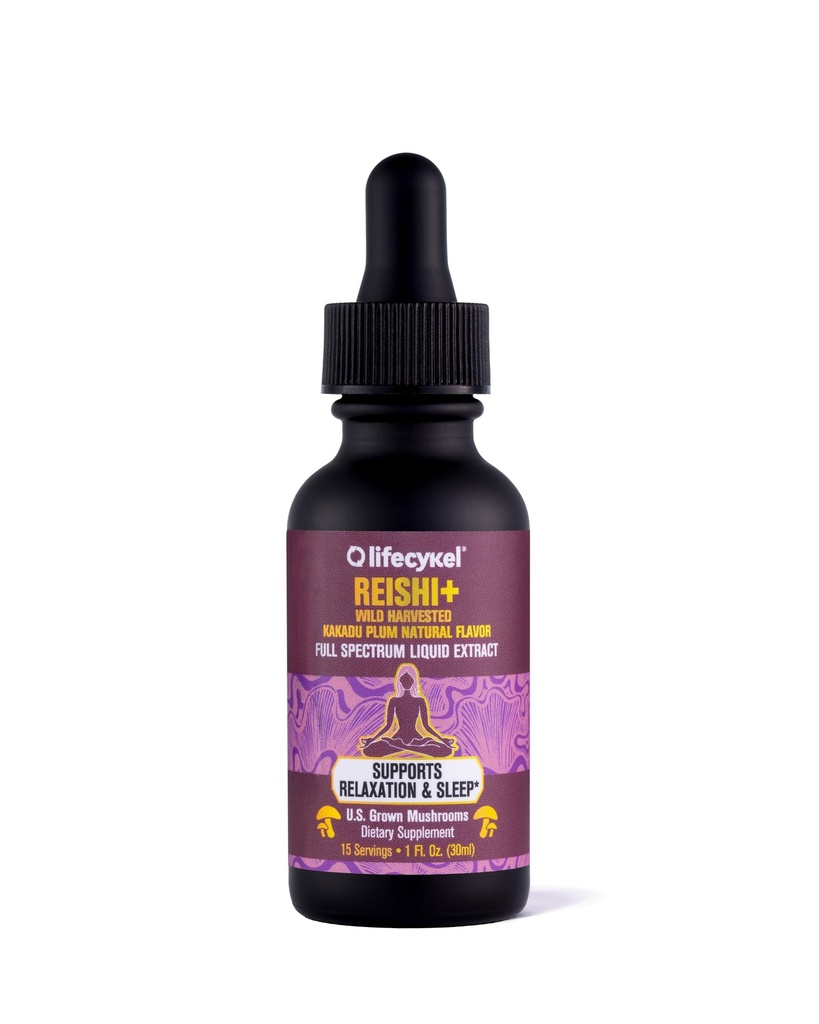 Cykel de vie - Extrait de champignons Reishi avec pruneau sauvage Kakadu - Potent Immune & Supplément de soutien du sommeil, gouttes de champignons riches en vitamine-C adaptogène - 1 Fl Oz