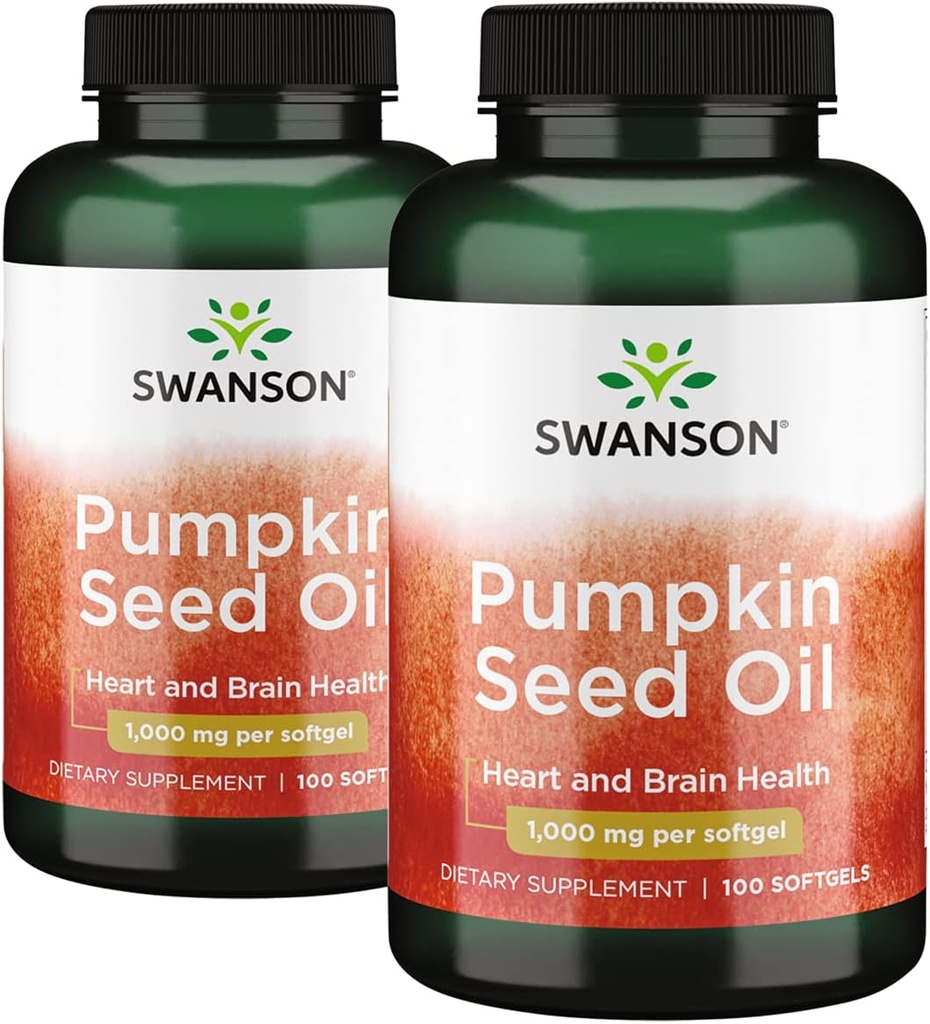 Swanson Pumpkin Seed Oil 1000 Milligrams 200 Sgels 2 Bottles
