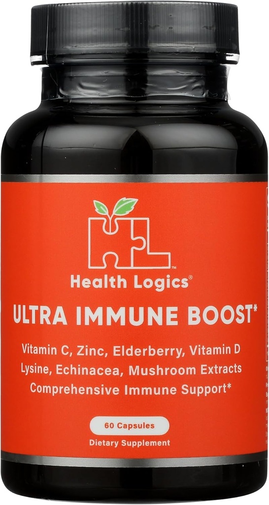 Les logiques de la santé se renforcent ! Capsules avec vitamine C, zinc, sureau, vitamine D, lysine, échinacée et extraits de champignons pour un puissant soutien immunitaire antioxydant, 60 capsules de légumes