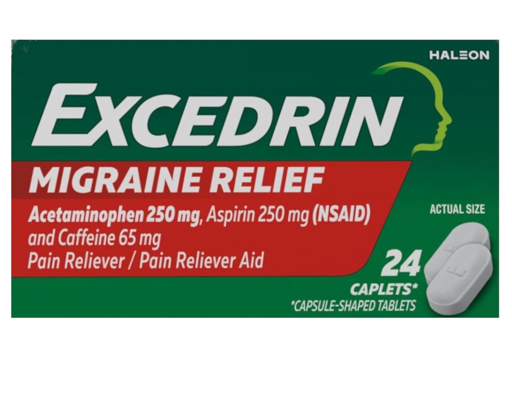 Excédent de migraine Mal de relief Caplets 24 ea