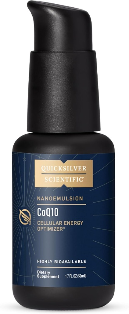 Quicksilver Scientific CoQ10 Nanoémulsion - Coenzyme liposomique Q10 Support cardiovasculaire et supplément d'énergie cellulaire - Absorbage rapide du liquide CoQ10 (1.7oz / 50ml)