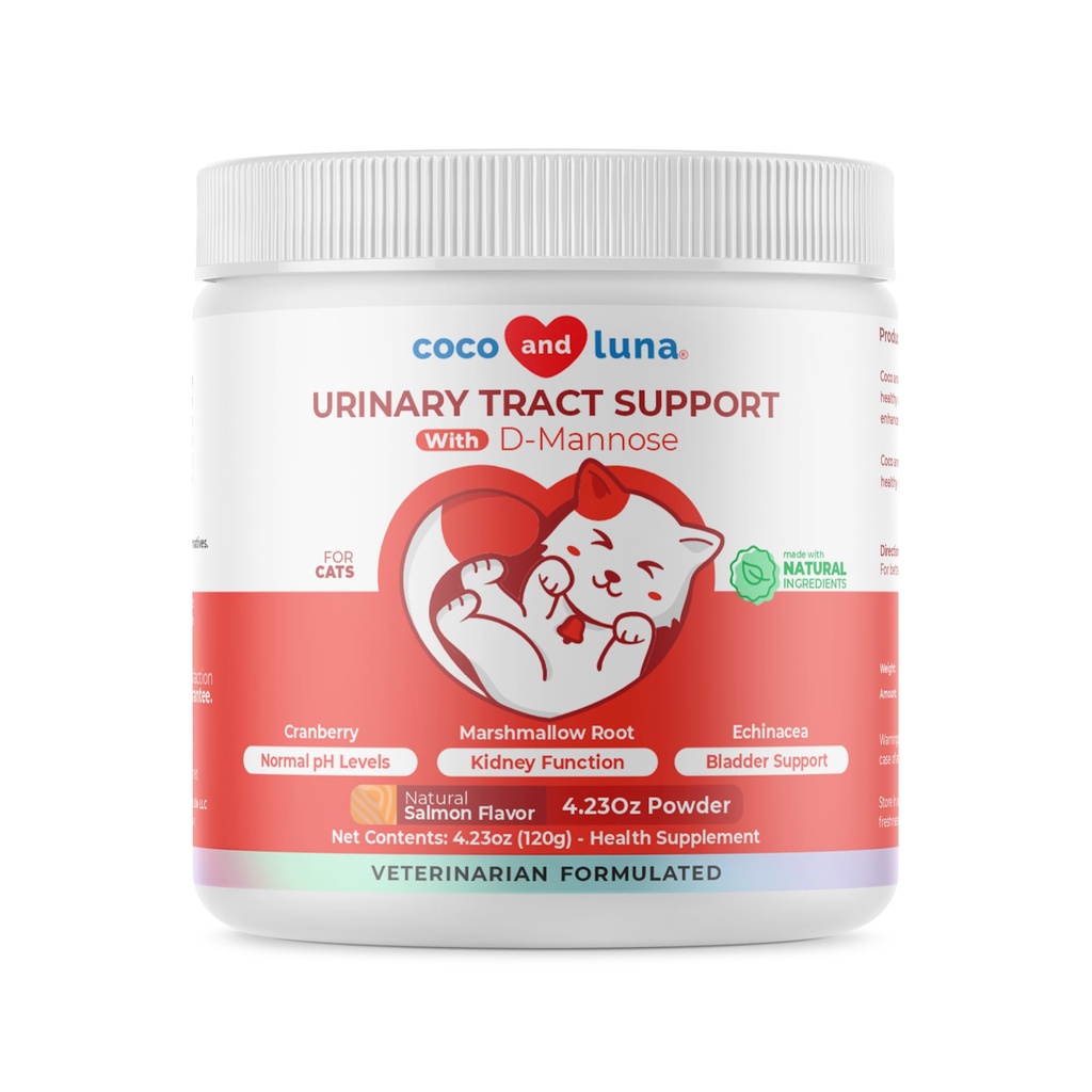 Canneberge pour chats - Soutien à l'incontinence, Soutien au piège urinaire, UTI Cat, Support Bladder, 120g Poudre
