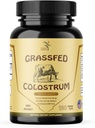 Supplément au colostrum de boeuf de la Fed d'herbe, 3000 mg, offre un soutien immunitaire et fait la promotion de la santé Gut, performance athlétique, niveaux de fer sains, non OGM, 180 capsules