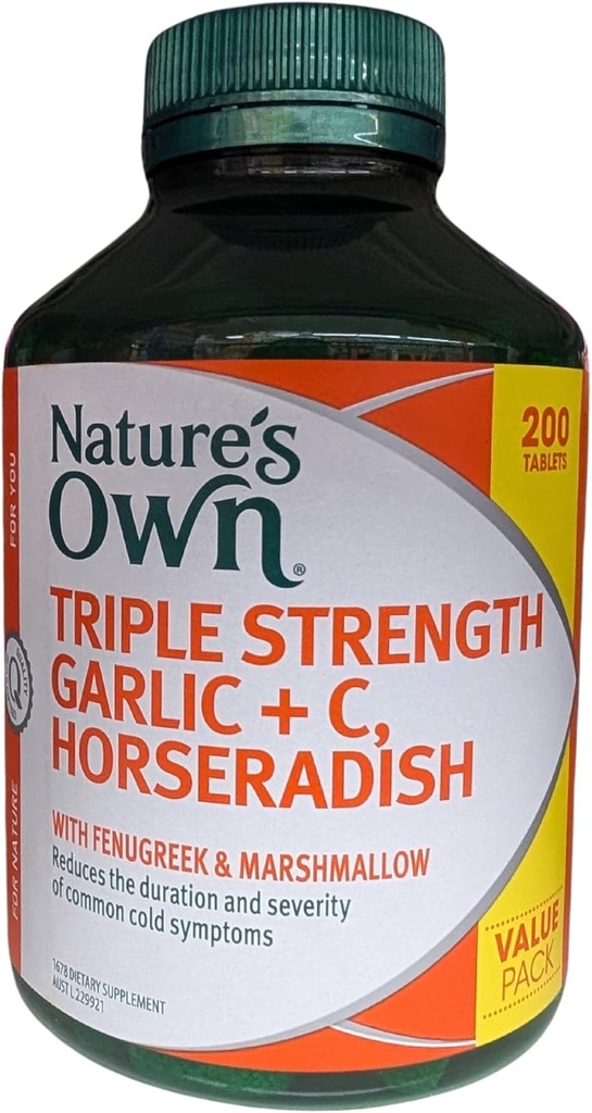 L'ail triple résistance de la nature + C, Horseradish 200 comprimés Taille exclusive