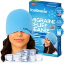 Casquette anti-migraine IceBeanie, comme vu sur le réservoir de requin, gel doux et stretchy, chapeau de protection anti-tête, chapeau de glace de refroidissement prolongé, enveloppe de glace sans odorine, masque anti-migraine