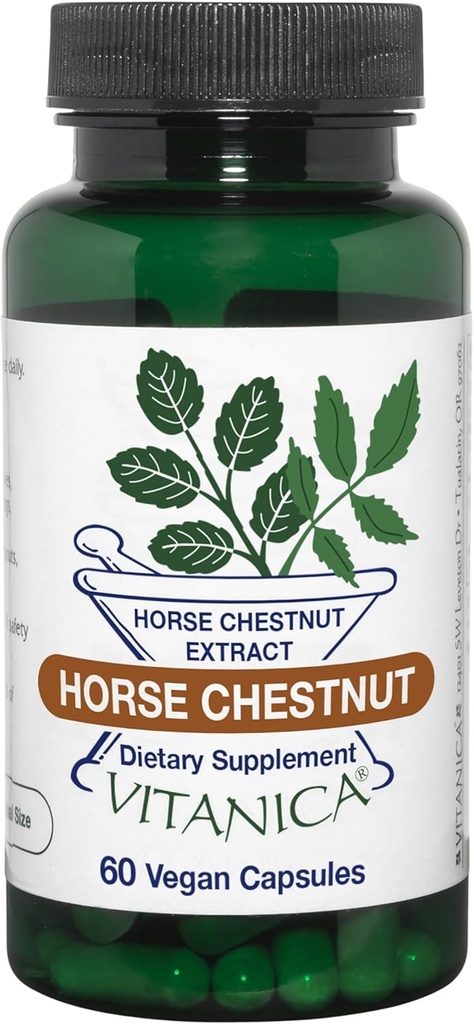 Vitanica Horse Chestnut, Promotes Vein and Capillary Strength & Circulation, Vegan/Vegetarian, 60 Capsules