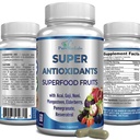 Super Complexe Fruit Antioxydant Superfood - Puissant Antioxydant Superfruits, Acai, Goji, Noni, Mangosteen, Pomégranate, Elderberry, Resveratrol, Immune Support, Soins de la peau - 60 Capsules