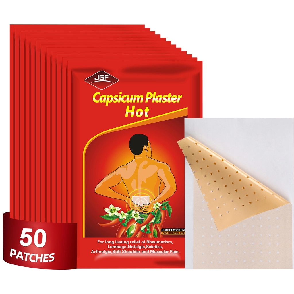 50 Patches de comte Capsaicin, 4,72"x7,08" Hot Capsicum Patch