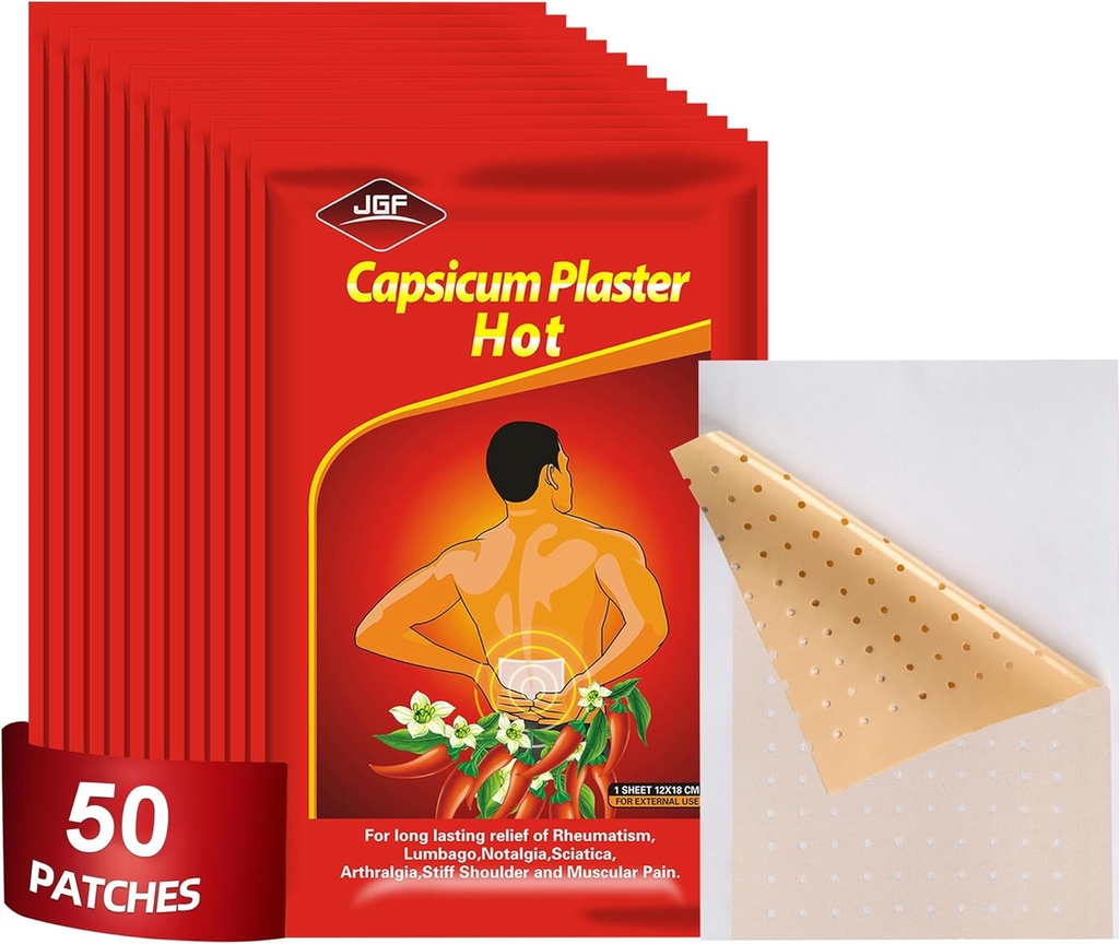 50 Patches de comte Capsaicin, 4,72"x7,08" Hot Capsicum Patch