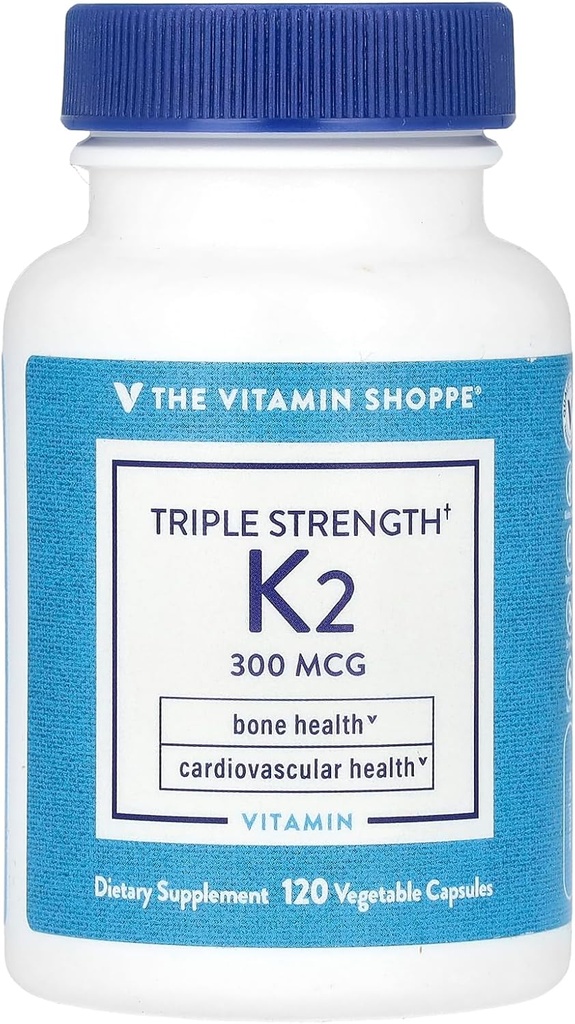 Triple force Vitamine K2 a" Santé osseuse a" 300 MCG (120 capsules végétales)