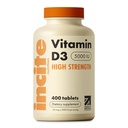 Incite Nutrition Vitamine D 5000 iu - 400 Premium Vitamine D3 Microcomprimés à aval facile - Cholecalciferol haute résistance VIT D3 5000iu - Supplément végétarien - Fabriqué au Royaume-Uni