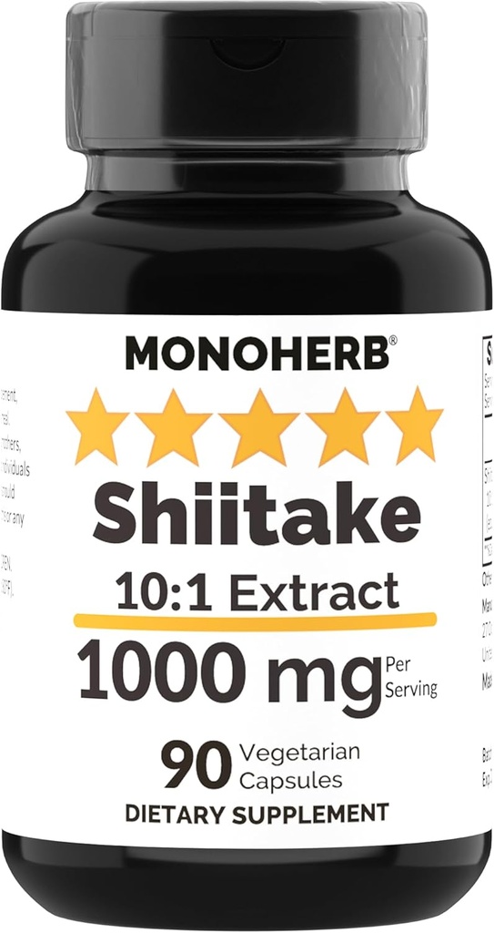 MONOHERB Extrait de champignons chiitake 1000 mg - 90 capsules végétariennes