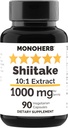 MONOHERB Extrait de champignons chiitake 1000 mg - 90 capsules végétariennes