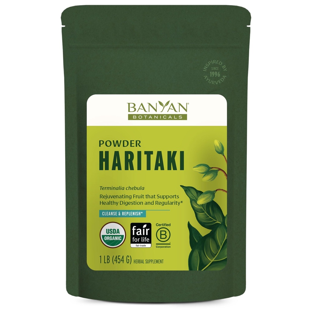 Banyan Botanicals Haritaki Powder – Organic Terminalia Chebula – Supplément de digestion ayurvédique qui soutient le nettoyage doux* – 1 lb. – Non-OGM durable certifié Fair for Life Fair Trade