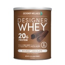 Designer Wellness, Designer Whey, poudre naturelle de protéines de Whey avec probiotiques, fibre, et clés B-vitamines pour l'énergie, sans gluten, chocolat gastronomique, 12oz