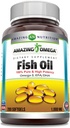 Amazing Omega Fish Oil 1000 mg softgels Supplement: Omega-3, 180 mg EPA. 120 mg DHA: Haute puissance (200 Nombre)
