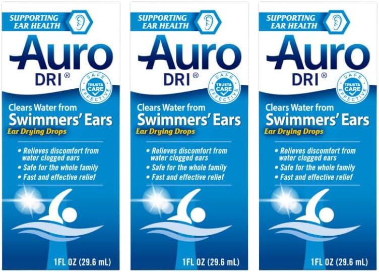 Auro-Dri Ear Water-Drying Aid, aide les plongeurs d'oreille, 1 Fl Oz (paquet de 3)