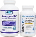 Serracor-NK (300) et Serra-RX 260 000 SU (120)- Ensemble de tissus de cicatrice - Serrapeptase protéolytique résistante aux acides