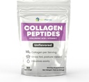 Poudre de peptides de collagène avec acide hyaluronique et vitamine C, favorise les cheveux, ongles, peau, os et santé articulaire, poudre de protéines de collagène non aromatisée, 30 portions, 10,8 oz