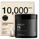 Capsules d'ail avec 10 000 mcg d'allicine - Sans odorat - 50:1 Extrait pour la puissance maximale - Laboratoire de troisième partie testé - 60 Capsules végétariennes