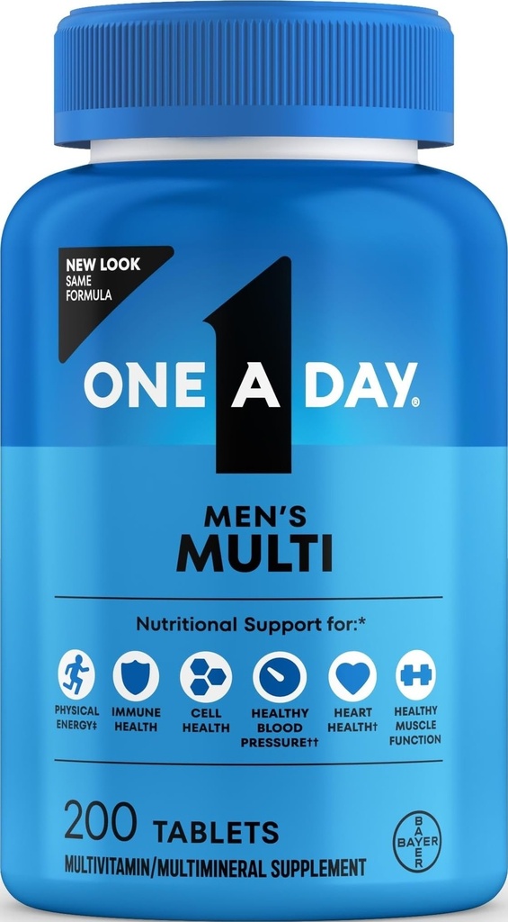 Multivitamine d'un jour par jour, comprimés de formule santé pour hommes, 200 comtes