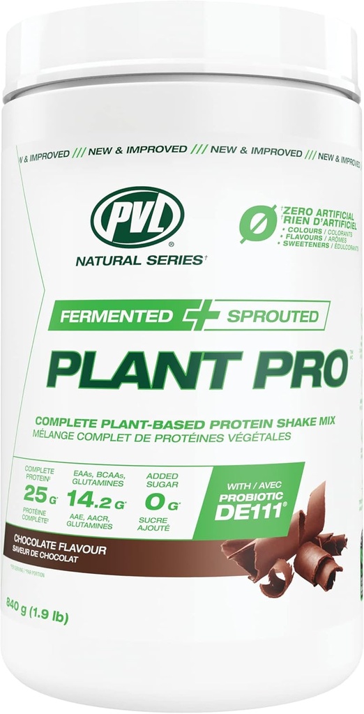 PVL Plant Pro, mélange à base de protéines à haute teneur en protéines avec des enzymes ajoutées, chocolat naturel , 840 Gram