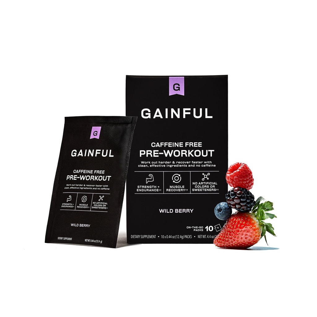 Poudre de pré-entraînement avec créatine, énergie propre sans caféine, L Citrulline et Beta Alanine pour l'endurance, BCAA Blend pour la récupération musculaire, végétalien, non OGM, baie sauvage, 10 portions