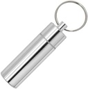 Portable Pill Organizer Small Travel Pill Box Keychain Mini Daily Pill Case Container, Etanche Metal Pill Holder Medicine Bouteille pour suppléments, pilules, vitamines et médicaments (Moyen)