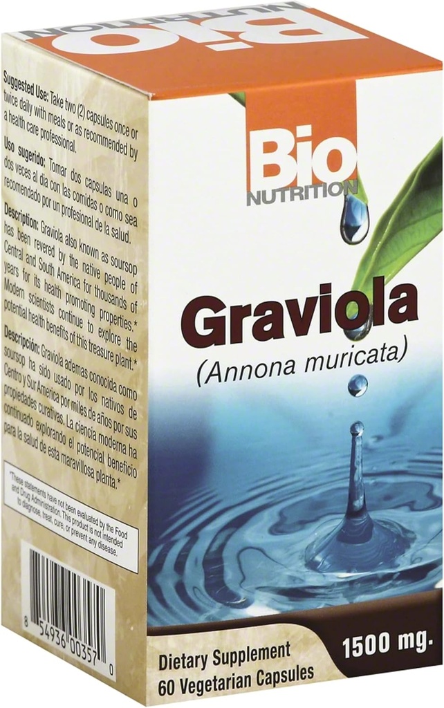 Bio Nutrition, Graviola, 60 Capsules Pack of 1